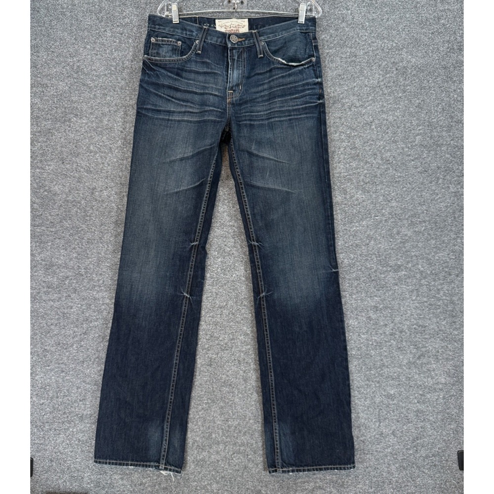 Big Star Union Jeans Mens 32x32 Dark Wash Whiskered Straight Leg Denim Classic